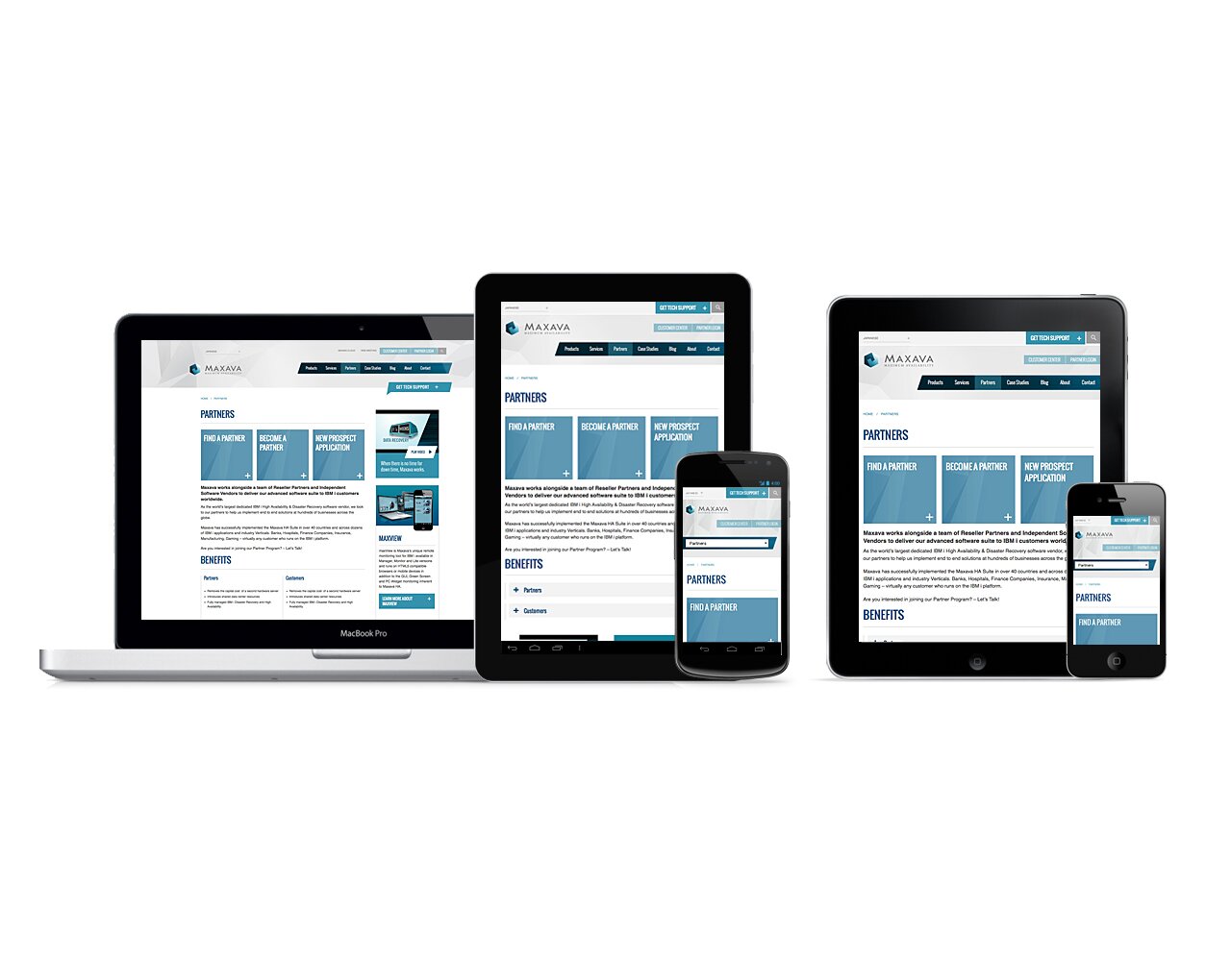 Maxava gets a new responsive website design | Partners page